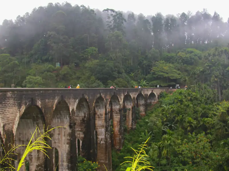 Nine Arches Bridge in the morning mist, Ella
