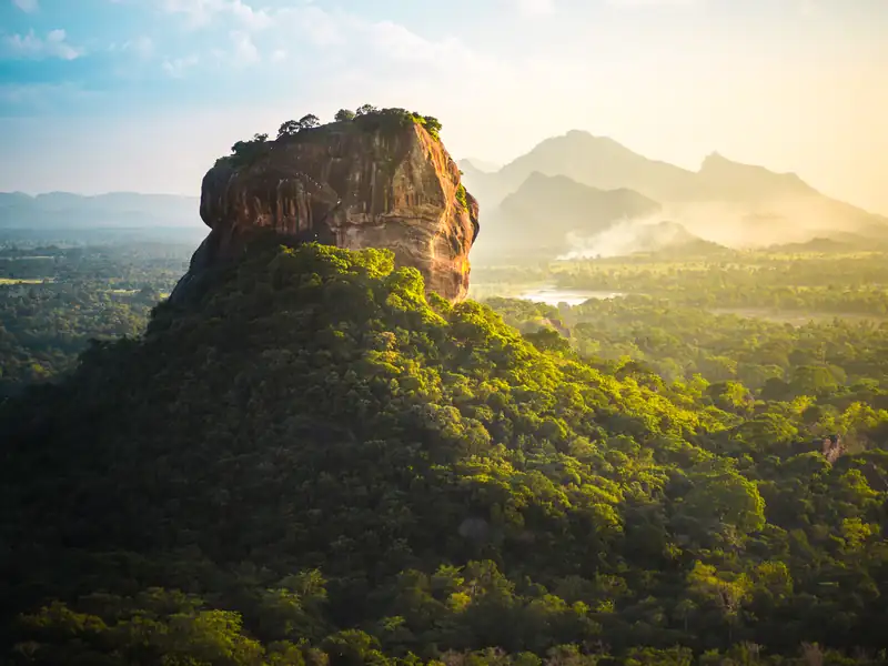 Sigiriya at golden hour from Pidurangala