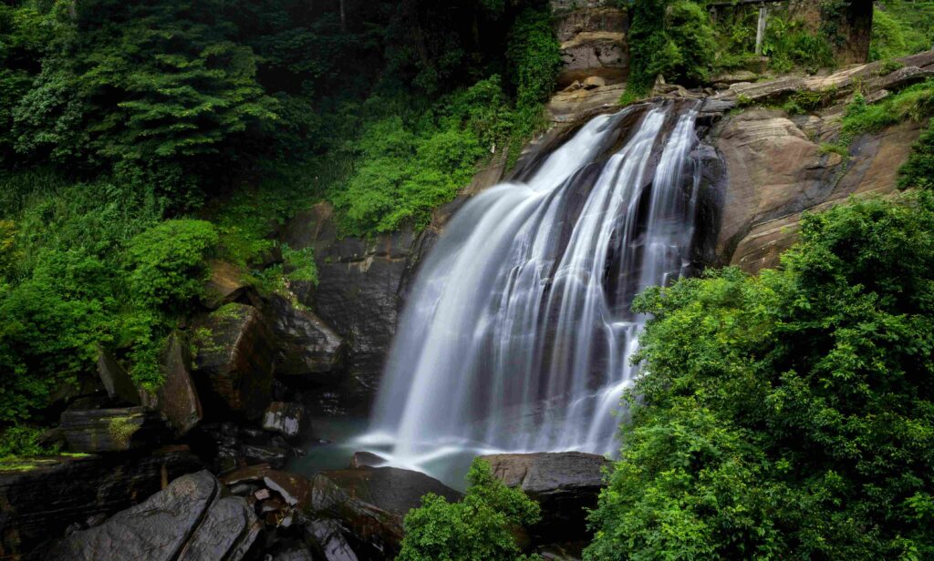 Huluganga Waterfall in Knuckles mountain range