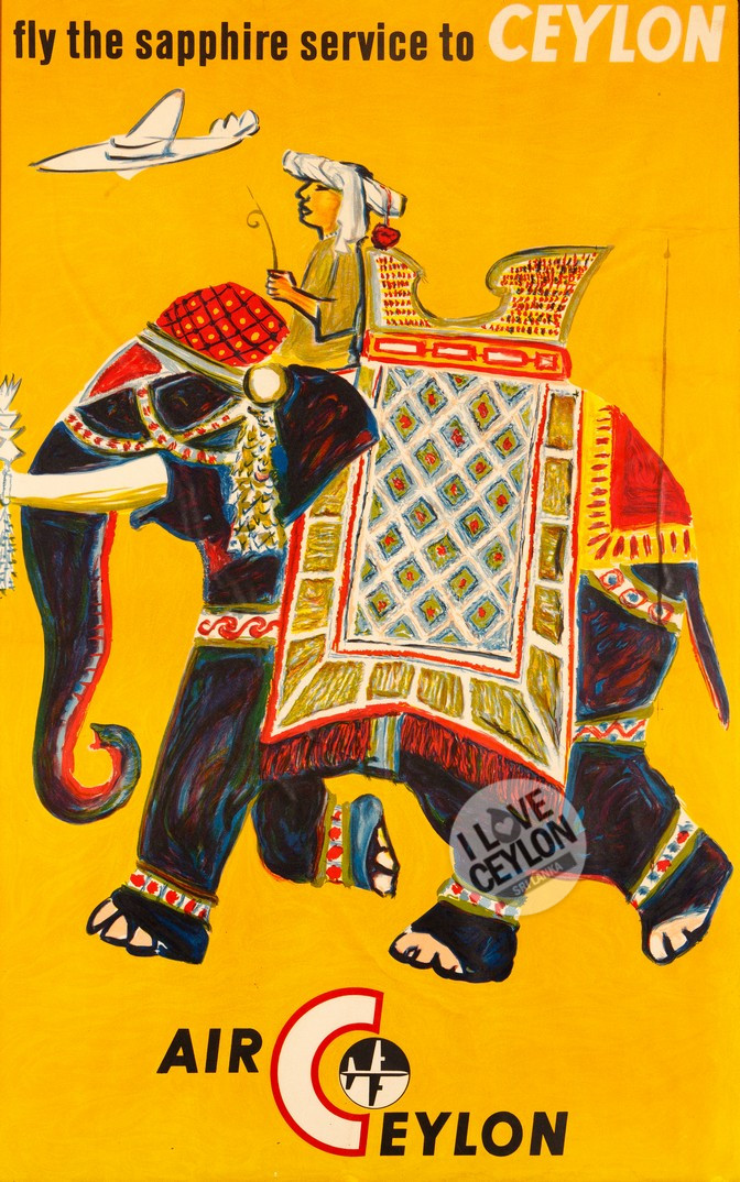 A poster of a man adorned in traditional attire riding a beautifully decorated elephant