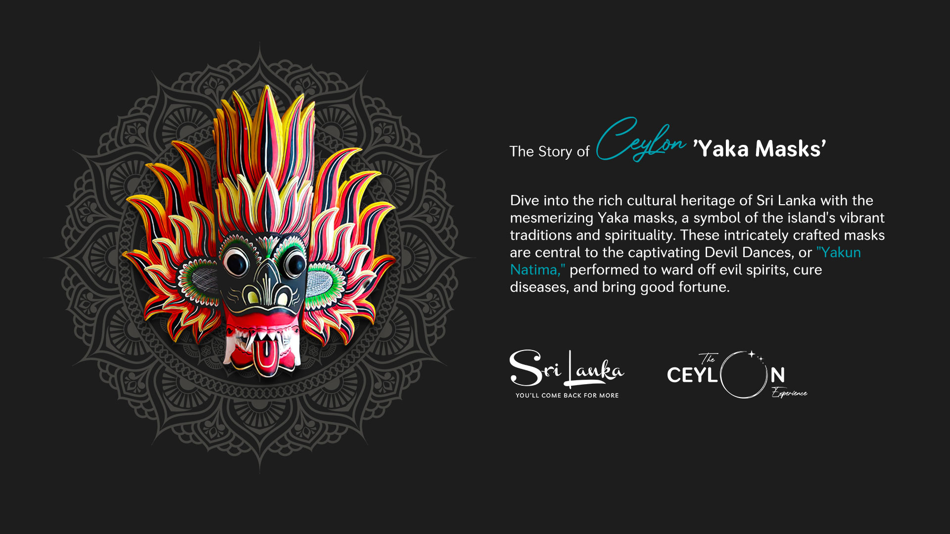 Image of a 'Yaka Mask' which is a traditional mask used in Sri Lanka for cultural purposes.